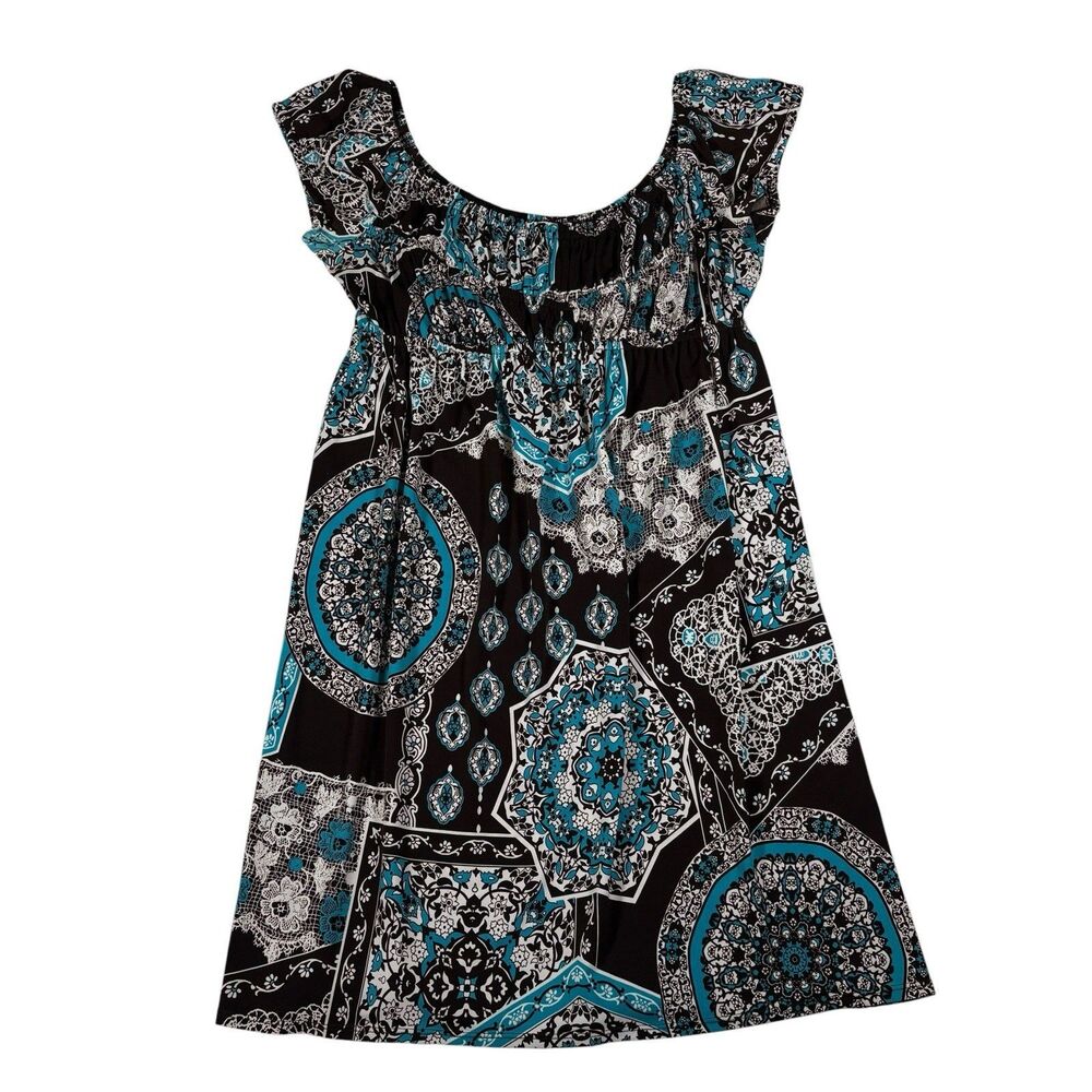 DressBarn Women’s Dress Size 10 Empire Waist Paisley Geometric Print Midi - Picture 1 of 8